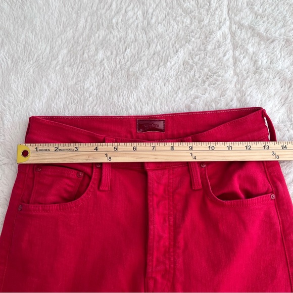 MOTHER High Rise Rambler Ankle Ribbon Red Jeans Women’s 25 1667-763 - Picture 13 of 16